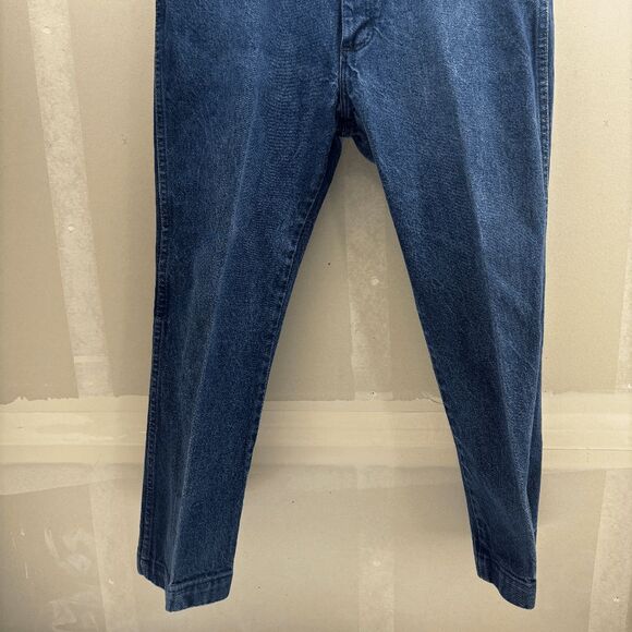 Vintage Wrangler Jeans USA Cowboy Cut Denim Hemmed 32x26 Dark Wash 13MWZ - Picture 8 of 9